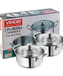 Vinod Cookware Vinod Stainless Steel Roma Casserole Set (Induction Friendly) Cookware