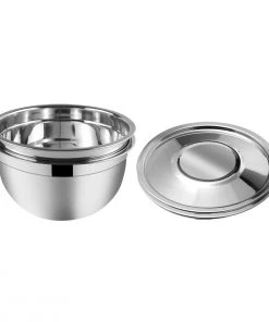 Vinod Cookware Vinod - Kraft Stainless Steel Serving Bowl With Lid Kraft Serveware