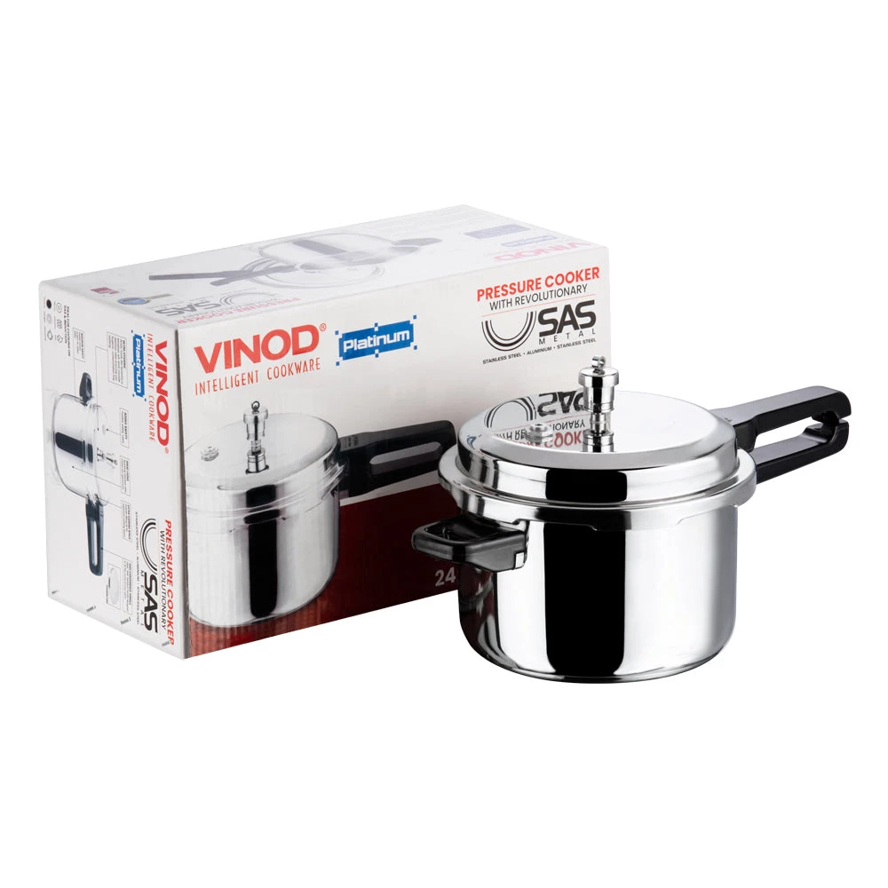 Vinod Cookware Vinod Platinum Triply Stainless Steel Pressure Cooker Pressure Cookers 10 Vinod Cookware Vinod Platinum Triply Stainless Steel Pressure Cooker Pressure Cookers