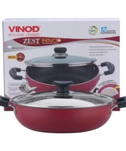 Vinod Cookware Vinod Zest Non Stick Kadai With Lid (Induction Friendly) Cookware