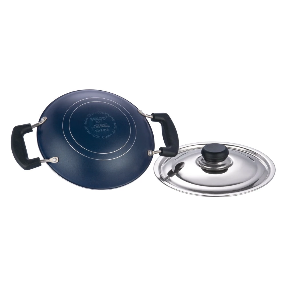 Vinod Cookware Vinod Zest Non Stick Appachetty With Lid - 20 Cm 6 Vinod Cookware Vinod Zest Non Stick Appachetty With Lid - 20 Cm