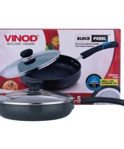 Vinod Cookware Vinod Hard Anodised Deep Frypan With Glass Lid - 24 Cm (Induction Friendly) 11 Vinod Cookware Vinod Hard Anodised Deep Frypan With Glass Lid - 24 Cm (Induction Friendly)