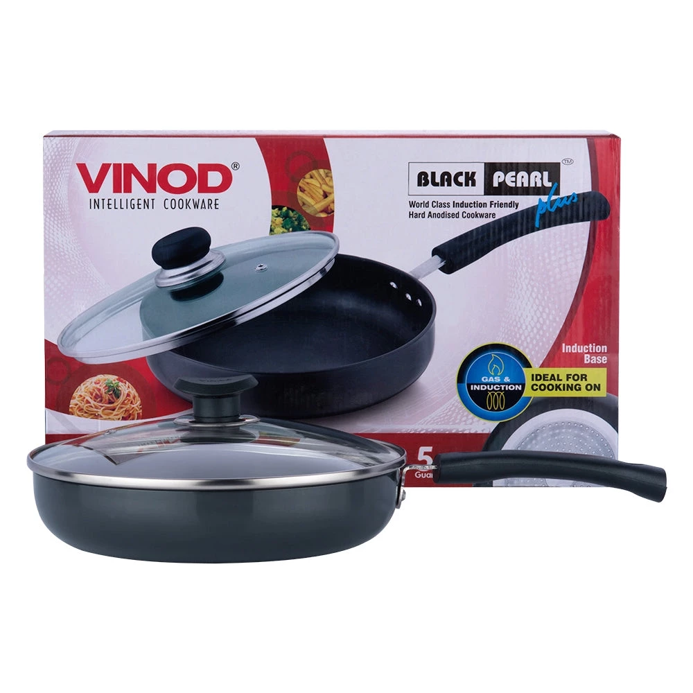 Vinod Cookware Vinod Hard Anodised Deep Frypan With Glass Lid - 24 Cm (Induction Friendly) 7 Vinod Cookware Vinod Hard Anodised Deep Frypan With Glass Lid - 24 Cm (Induction Friendly)