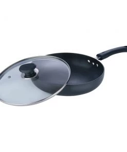 Vinod Cookware Vinod Hard Anodised Deep Frypan With Glass Lid - 24 Cm (Induction Friendly)