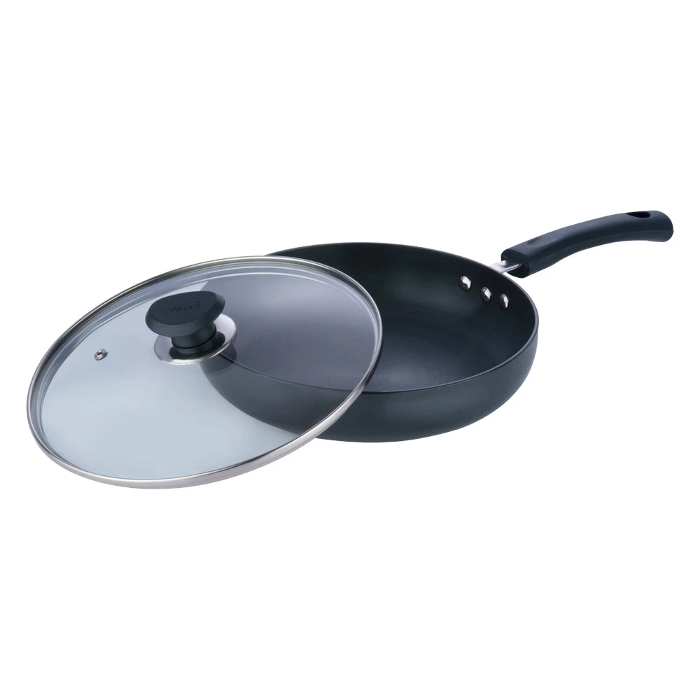 Vinod Cookware Vinod Hard Anodised Deep Frypan With Glass Lid - 24 Cm (Induction Friendly) 3 Vinod Cookware Vinod Hard Anodised Deep Frypan With Glass Lid - 24 Cm (Induction Friendly)