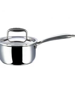 Vinod Cookware Cookware Vinod Platinum Triply Stainless Steel Saucepan With Lid