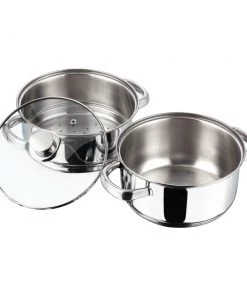 Vinod Cookware Vinod Stainless Steel 2 Tier Steamer With Lid (Induction Friendly) Cookware