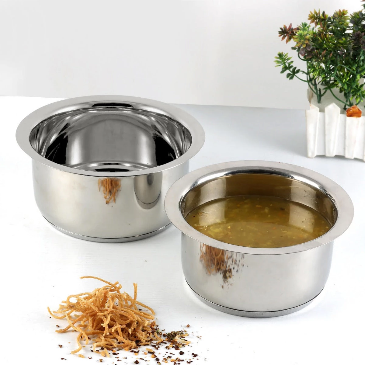 Vinod Cookware Vinod Stainless Steel 2 Pc Capsule Bottom Tope Without Lid -17, 18 Cm 4 Vinod Cookware Vinod Stainless Steel 2 Pc Capsule Bottom Tope Without Lid -17, 18 Cm